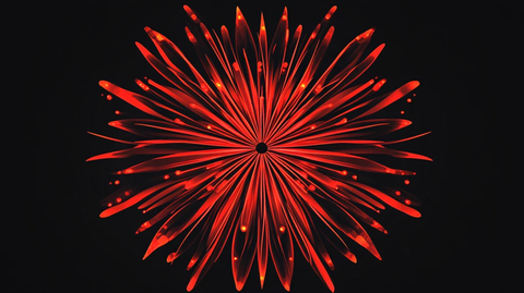 红色放射状线条