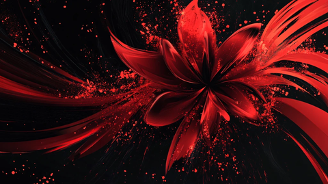 红色星光花朵背景