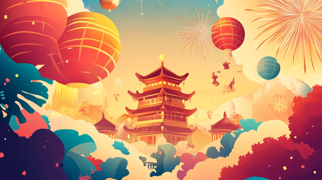 节日海报插画背景图