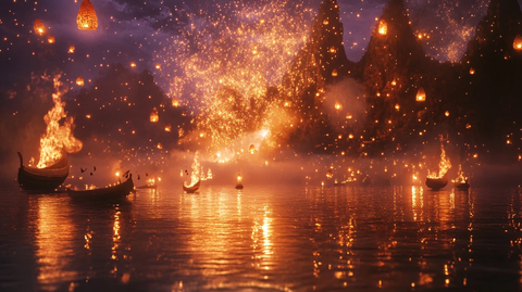 烟花绽放迎新年