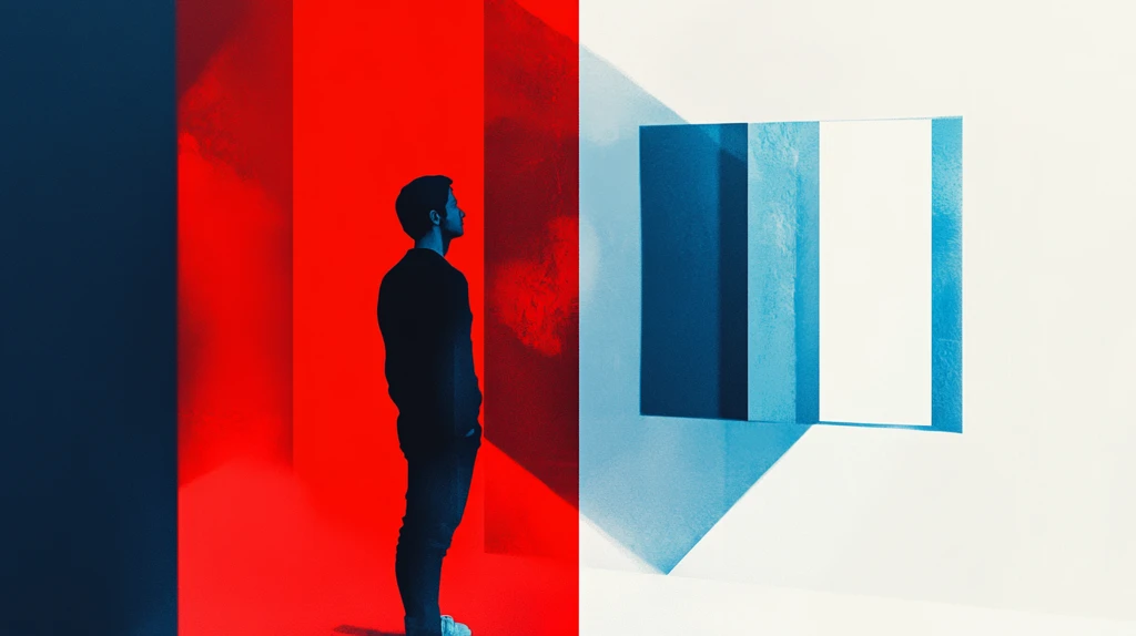 几何图形红色墙壁