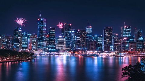 澳洲墨尔本城市夜景