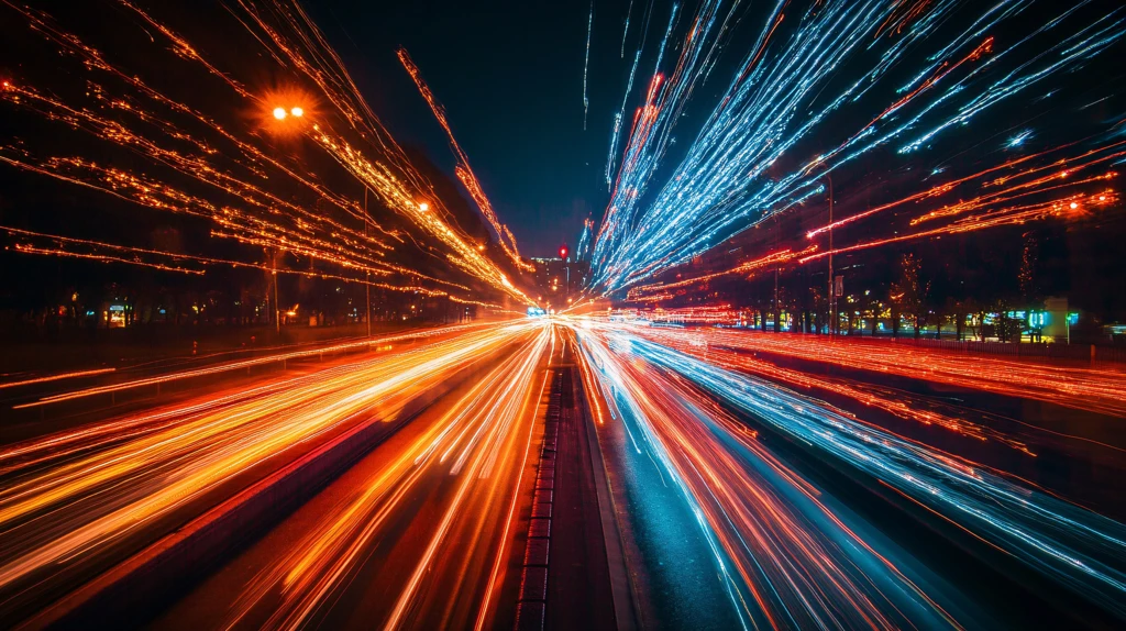 烟花夜景城市光