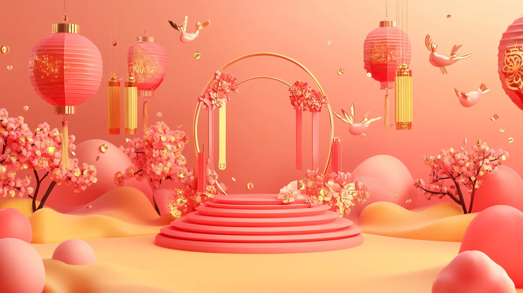 元宵节拍框堆头小景