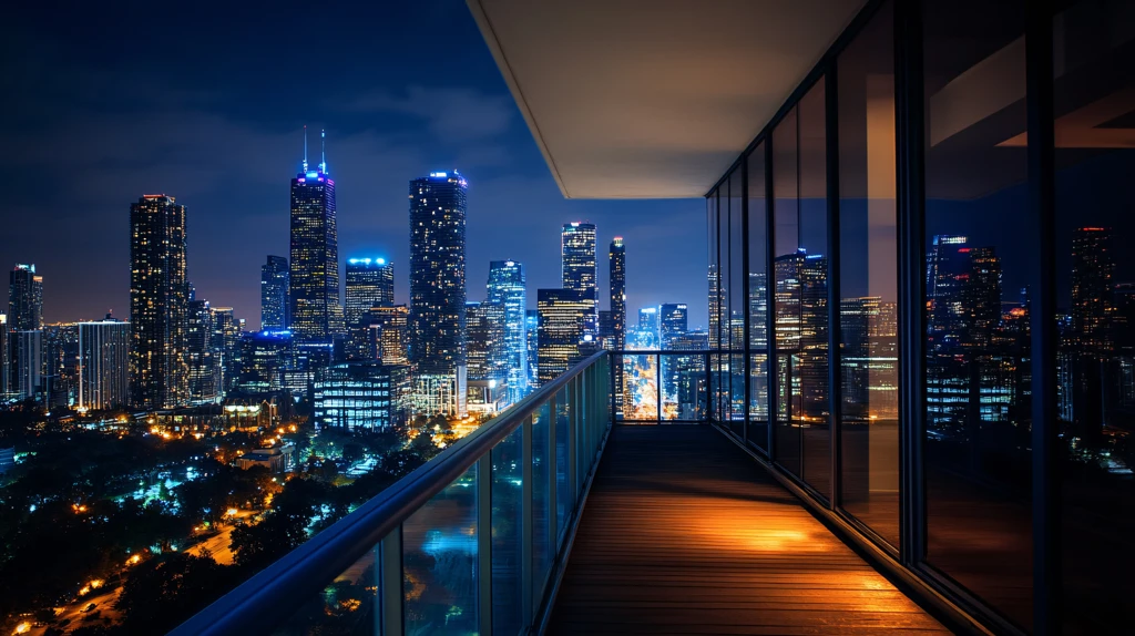 夜景阳台