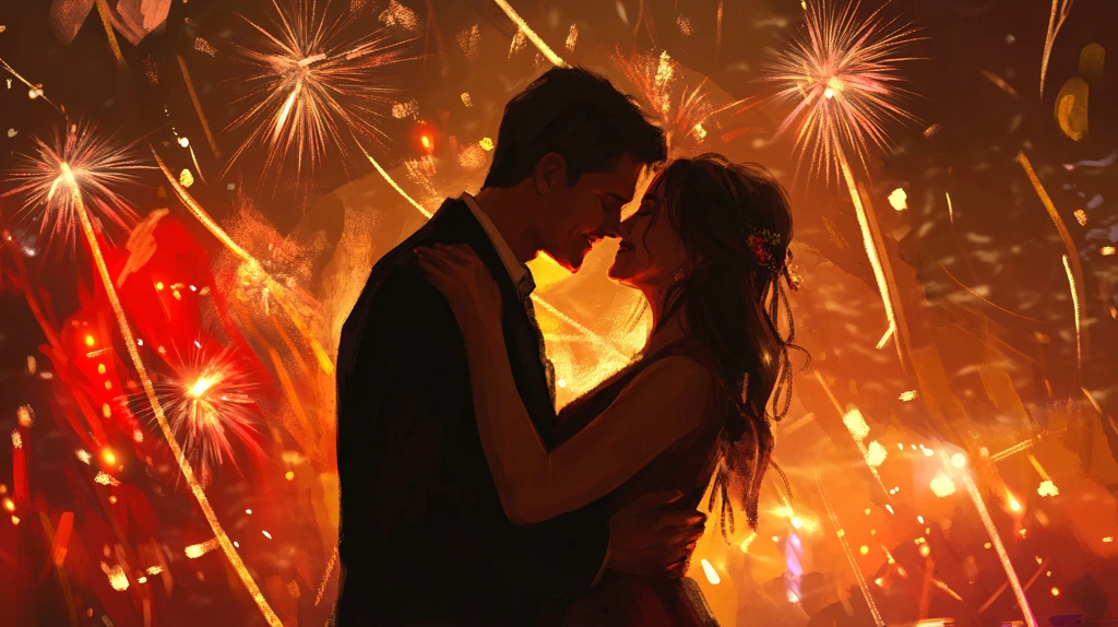 唯美浪漫情侣插画