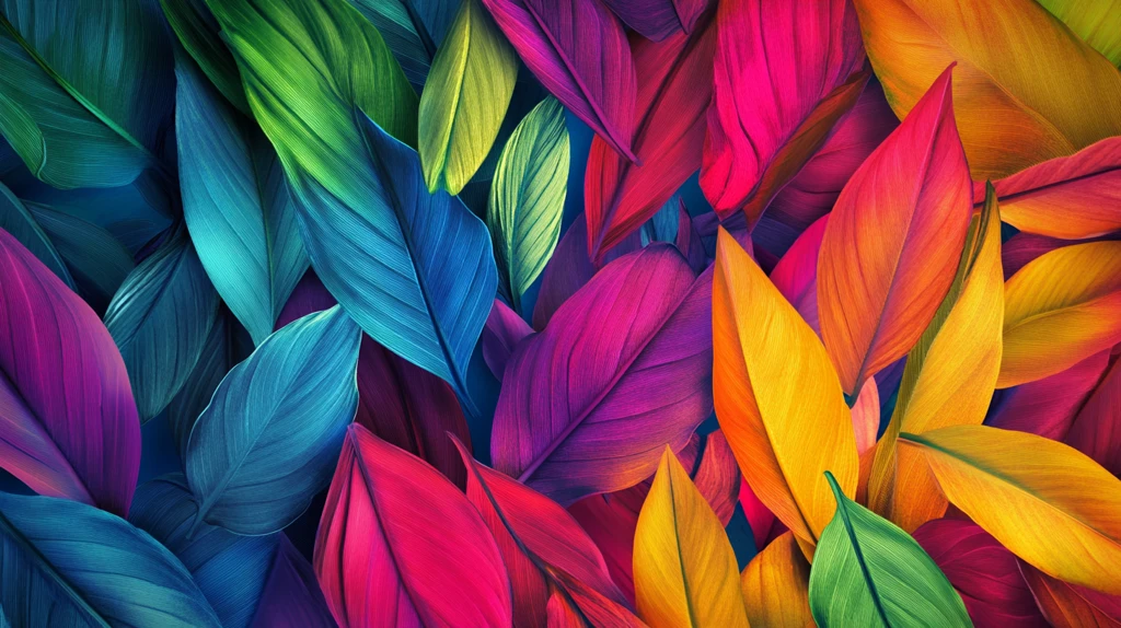 五彩树叶背景实拍