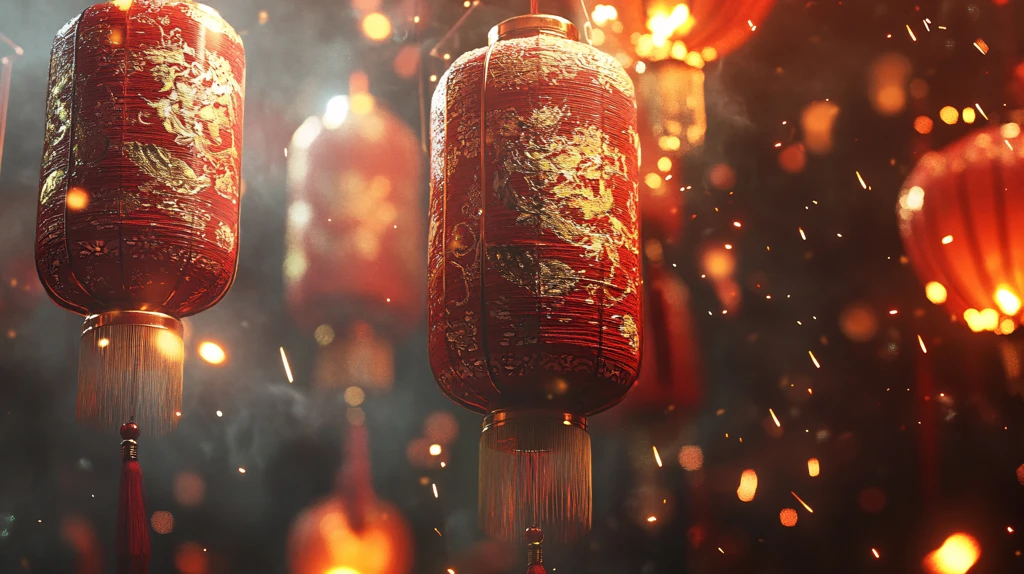喜庆场景灯笼密布