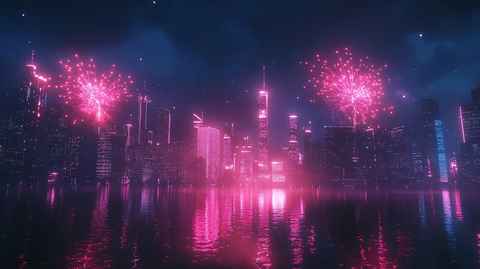 维多利亚湾元旦背景