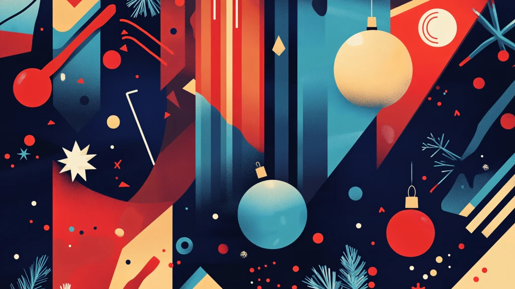 扁平风简约圣诞插画