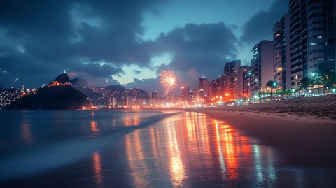 铜锣湾海岸线夜景