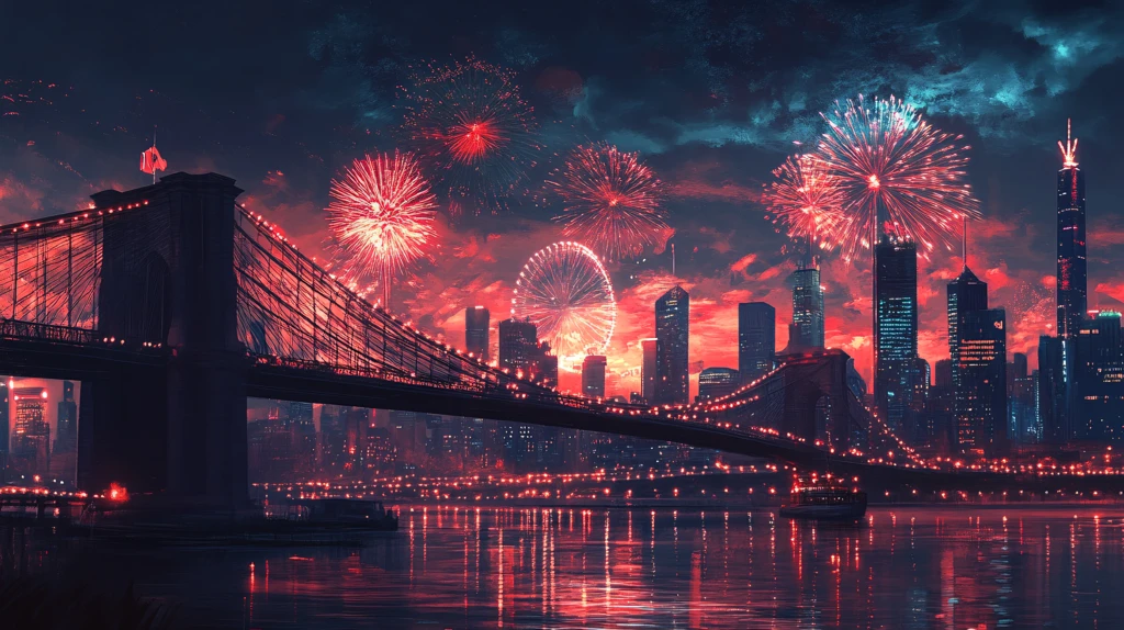 新年夜摩天轮烟火