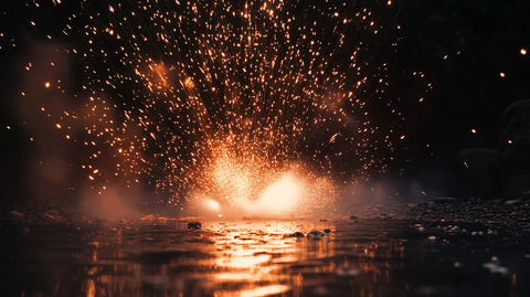 湖畔打铁花打铁花民俗