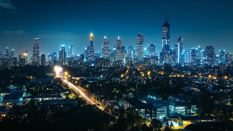 澳洲墨尔本城市夜景