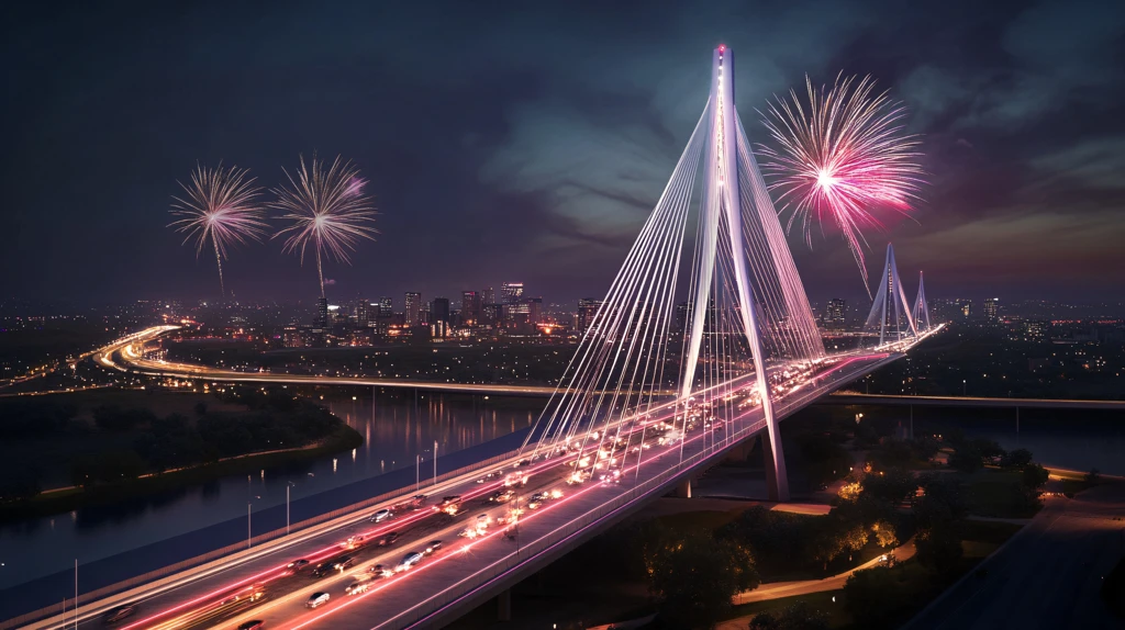 大桥夜景透视效果