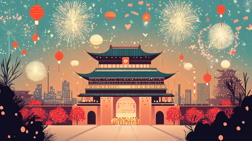 德胜门城市插画素材