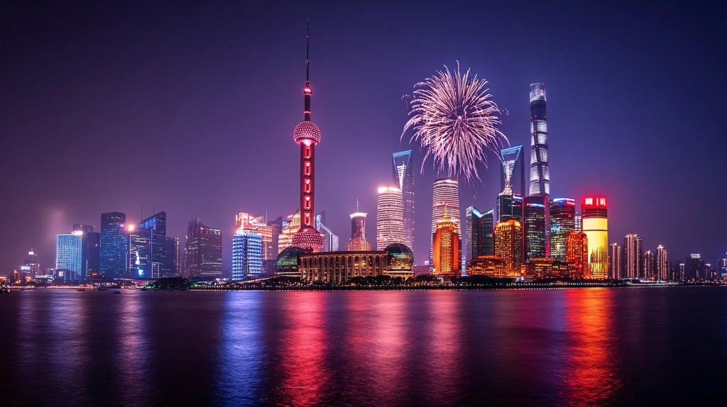 陆家嘴烟花夜景