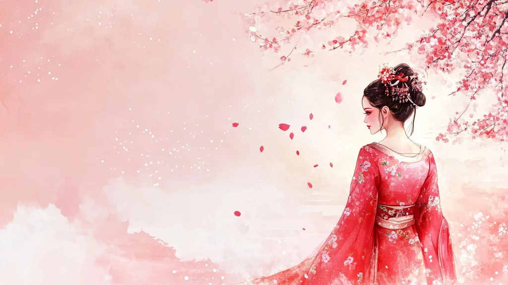 红衣少女设计古风