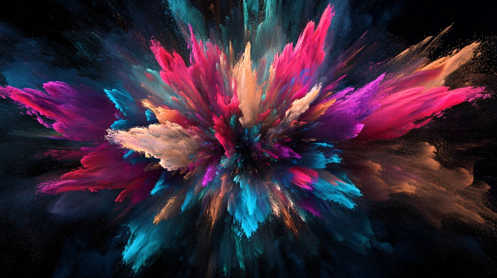 彩色粉末爆炸效果