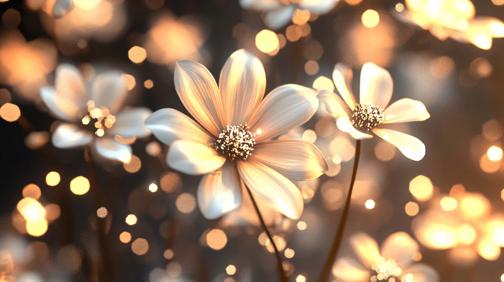 绚丽光点光线星光花朵