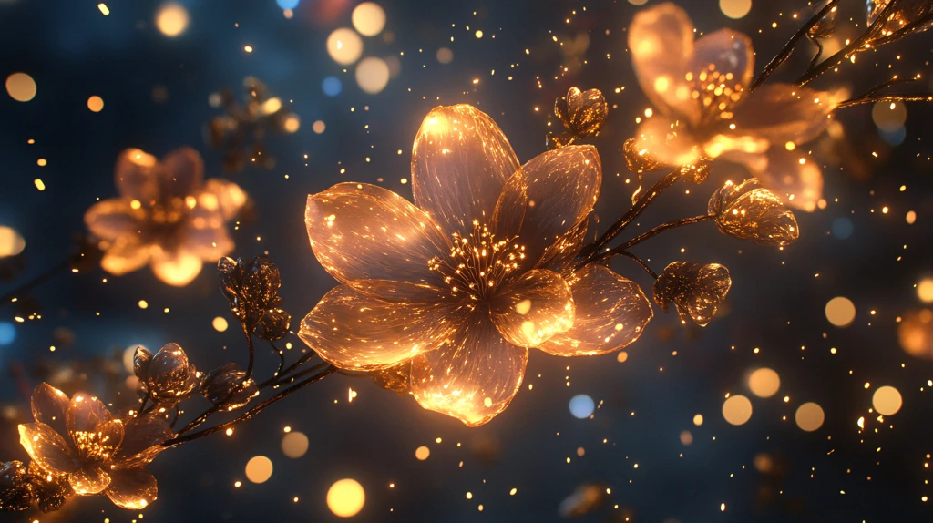 绚丽光点光线星光花朵