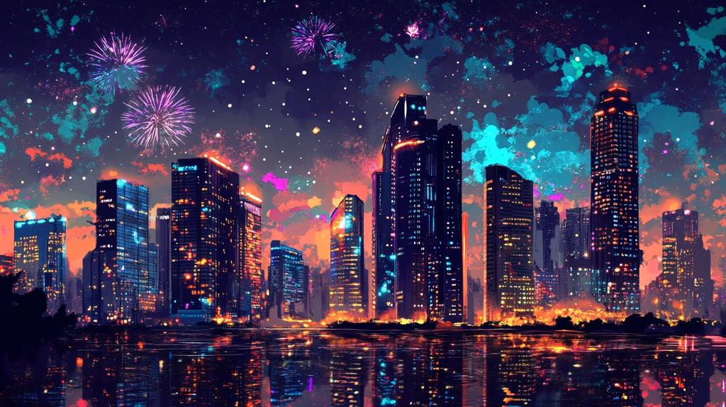 维多利亚湾元旦背景