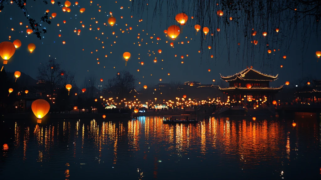 湖面灯笼
