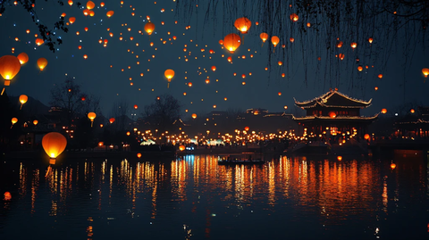 湖面灯笼