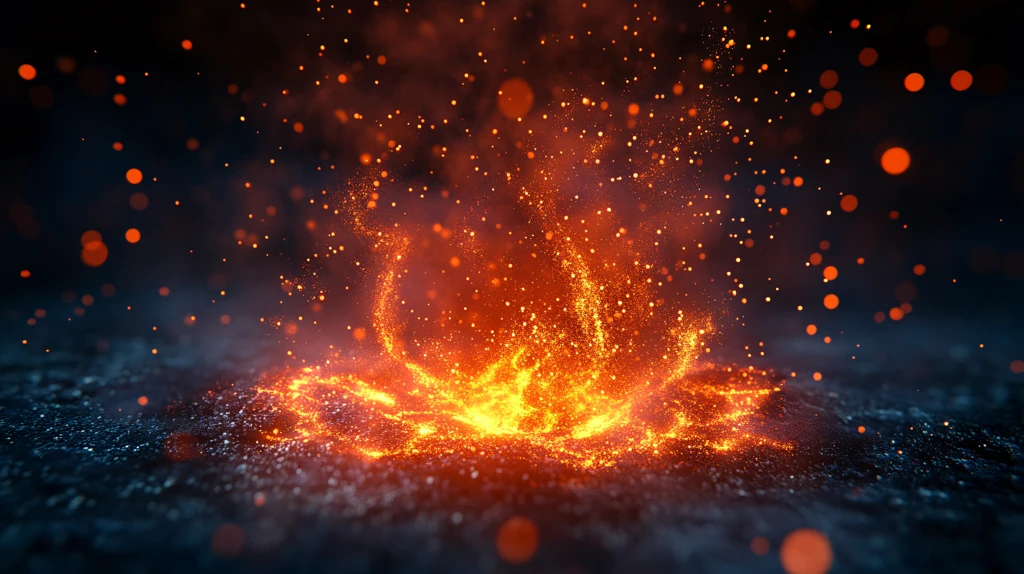 科技感十足的橙色光晕背景图片