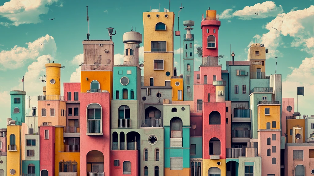 五颜六色的小镇