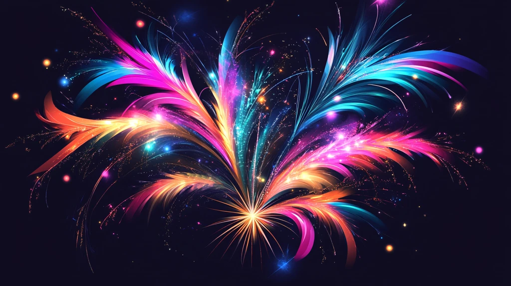 抽象绚丽烟火背景墙