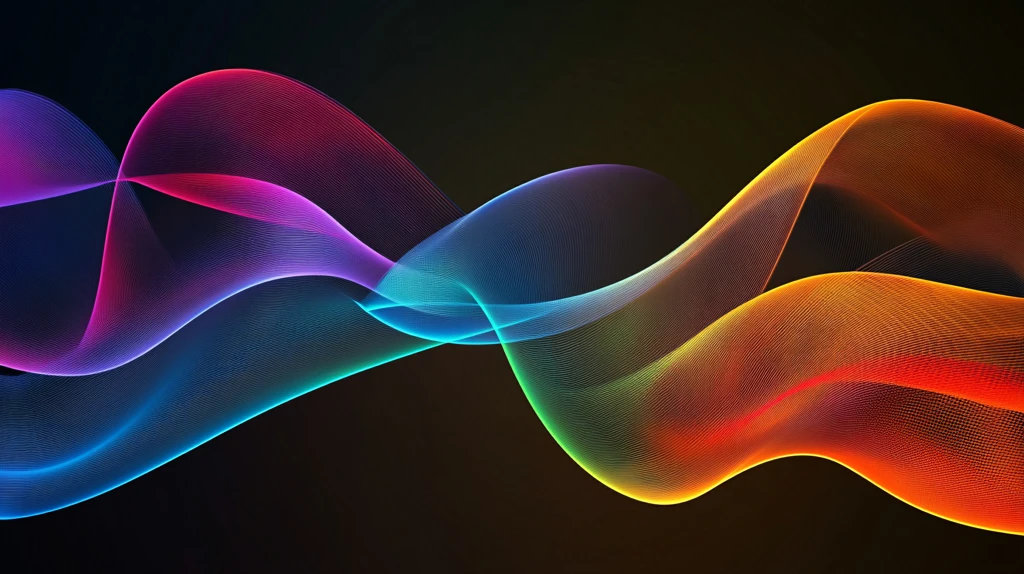 彩色渐变波浪线