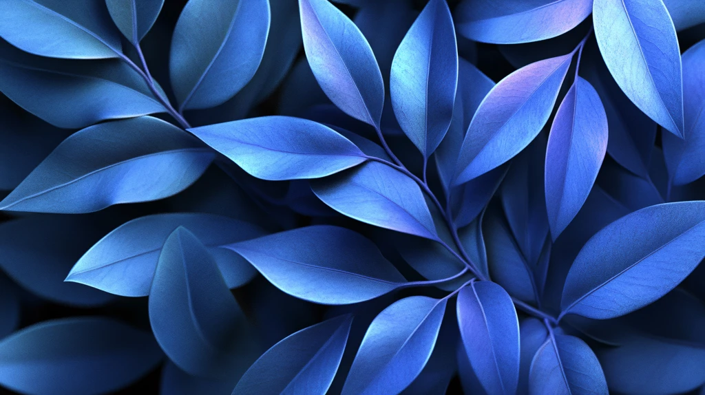 蓝紫色树叶背景