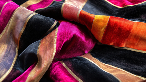 丝巾面料彩色线条