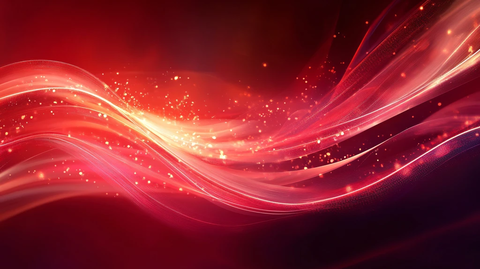 红色动感飘带科技背景