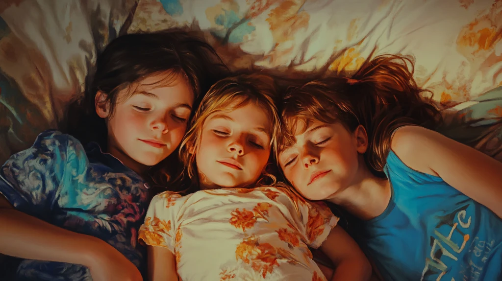 一起睡觉觉小女孩做梦