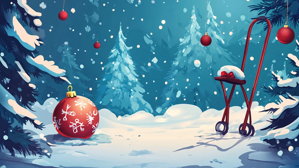 圣诞节横版插画