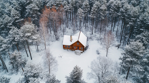 冬季森林民居