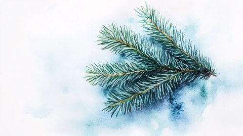 水彩松树