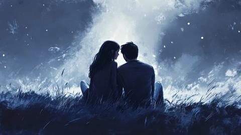 唯美浪漫情侣插画