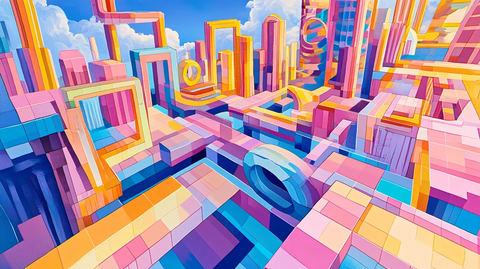 几何色块城市