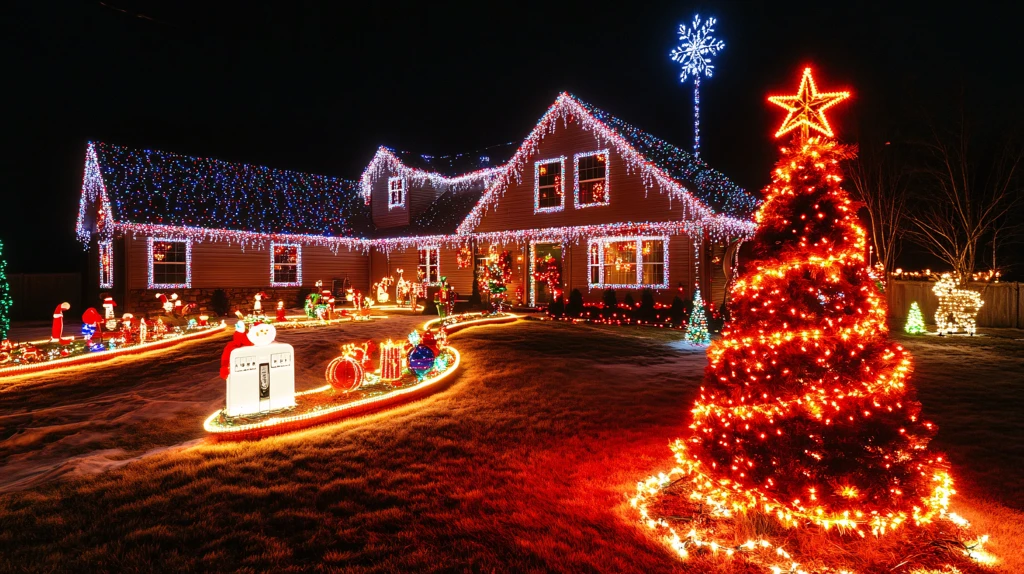 户外圣诞灯饰装扮