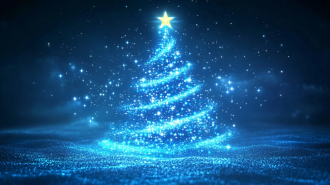 圣诞树创意星光背景