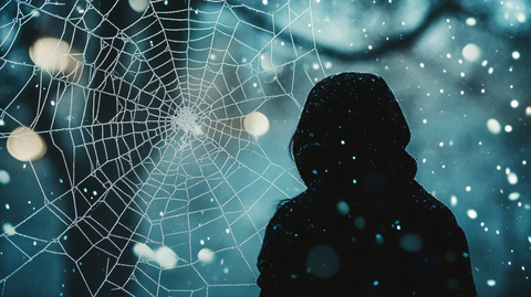 夜晚灯光蜘蛛网