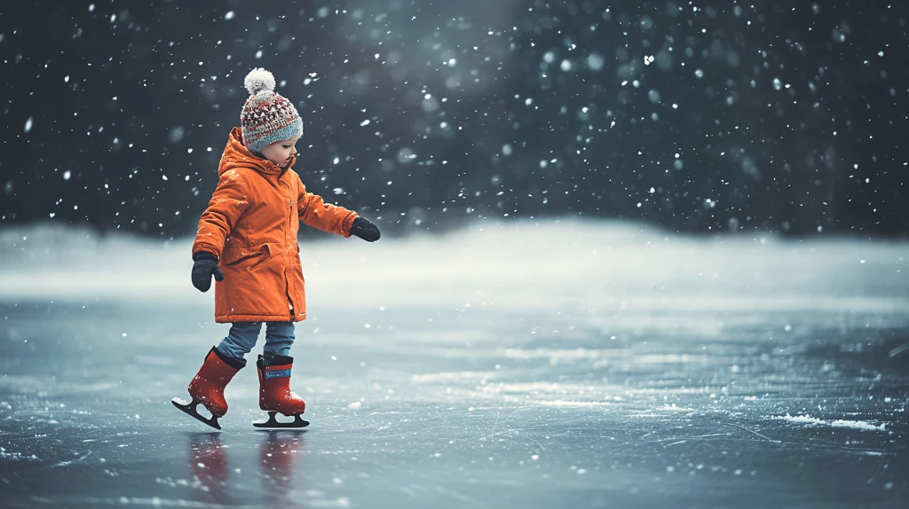 滑冰场的小孩