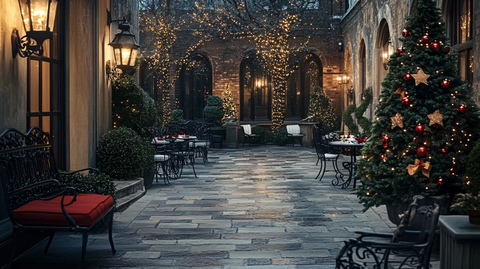 户外餐厅圣诞节装饰