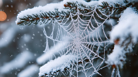 结冰的蜘蛛网