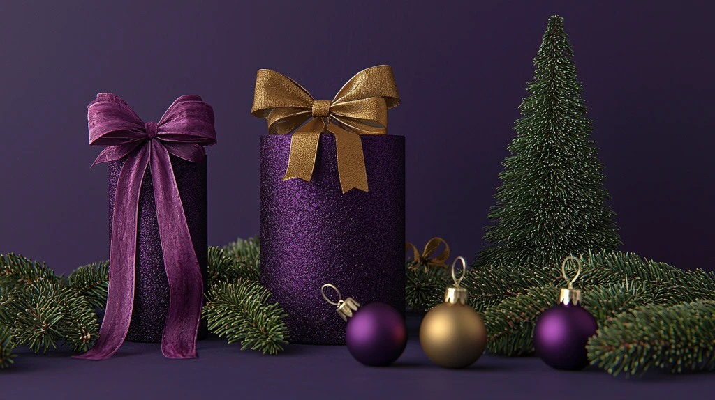 紫色渐变圣诞礼盒