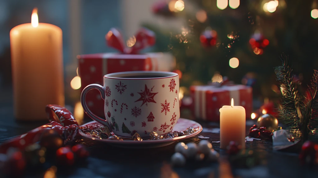 咖啡圣诞节氛围