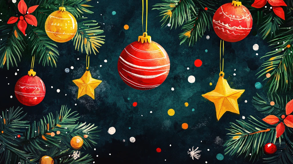 圣诞节横版插画